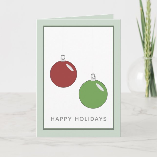 Tarjeta navideña moderna y simple para los adornos (Anverso)