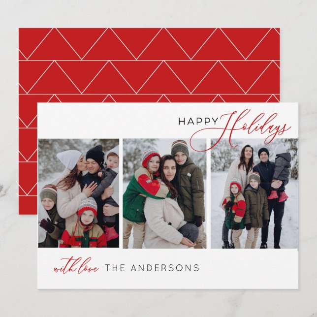 Tarjeta navideña multifotografía de alta calidad (Anverso / Reverso)