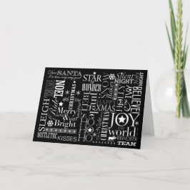 Tarjeta navideña navidad con estilo negro
