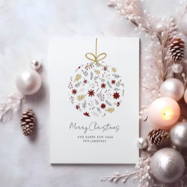 Tarjeta navideña navideña de honor