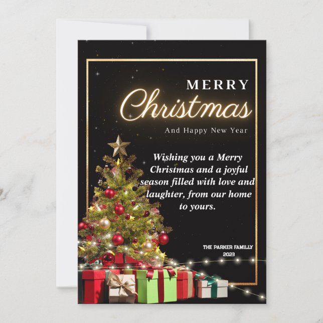 Tarjeta navideña navideña de navidad (Anverso)