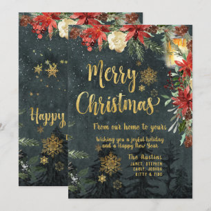 Tarjeta navideña navideña de navidad
