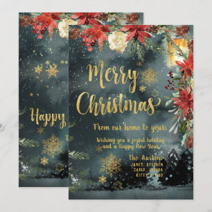 Tarjeta navideña navideña de navidad