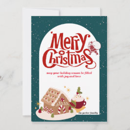 Tarjeta navideña navideña de navidad