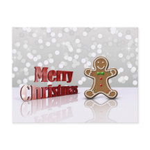 Tarjeta navideña navideña Gingerbread Man