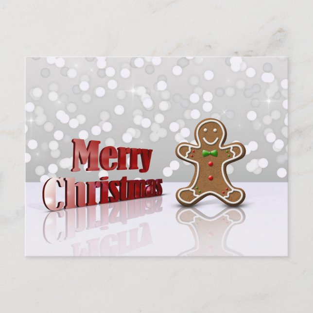 Tarjeta navideña navideña Gingerbread Man (Anverso)
