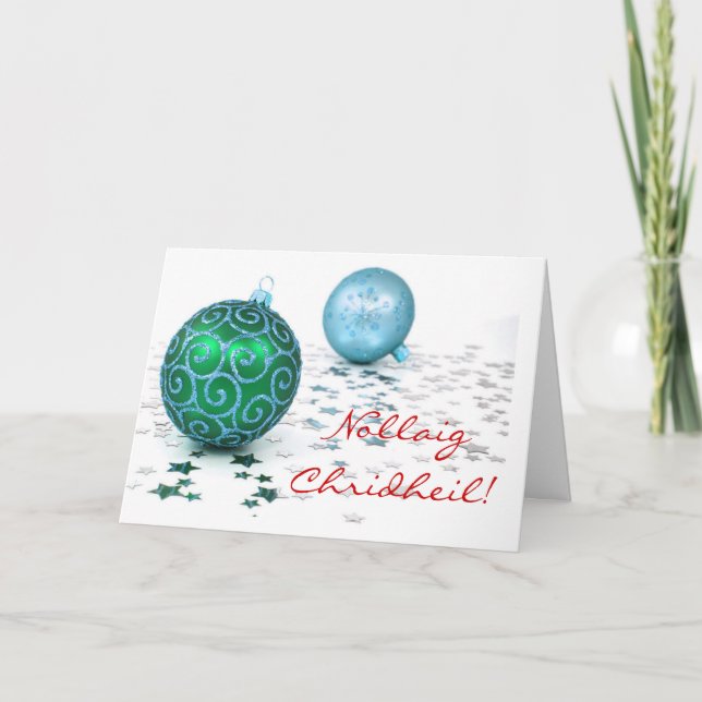 Tarjeta navideña Nollaig Chridheil para navidades (Anverso)