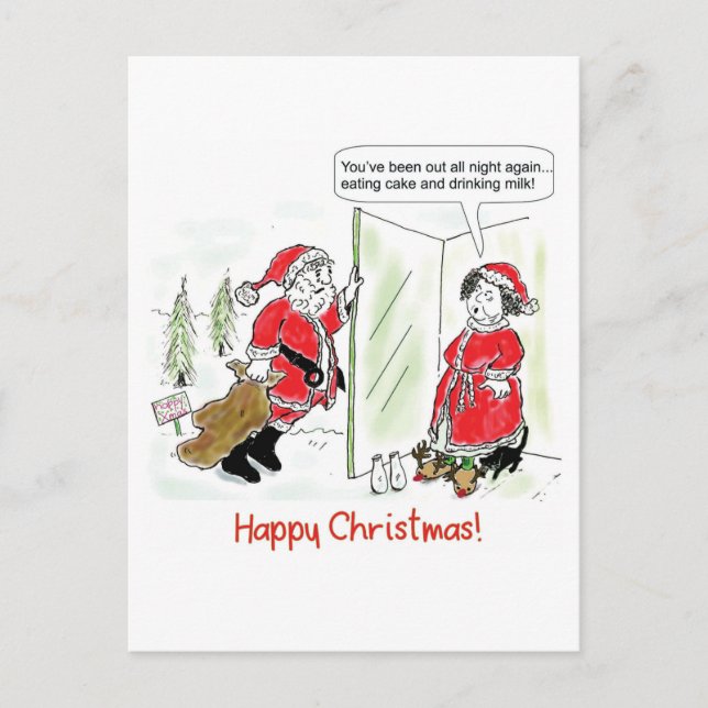 Tarjeta navideña... Papá Noel en la mañana de Navi (Anverso)