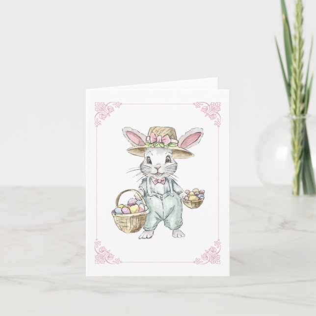 Tarjeta navideña para conejitos de Pascua (Anverso)