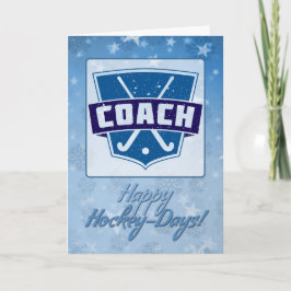 Tarjeta navideña para entrenador de hockey sobre h