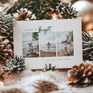 Tarjeta navideña para fotos moderna y brillante