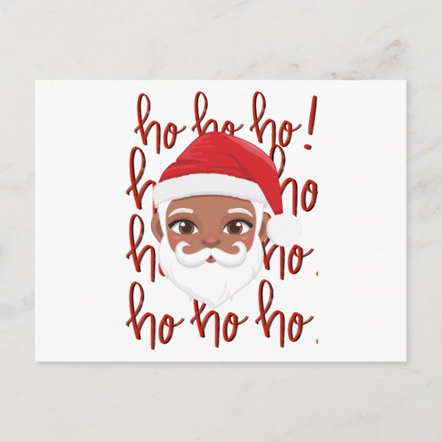 Tarjeta navideña para Navidades de Santa Claus neg (Anverso)