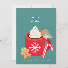 Tarjeta navideña para Navidades rojos Mug y Robin