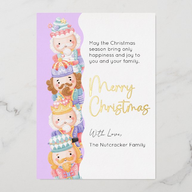 Tarjeta navideña para Relieve metalizado de fotos  (Anverso)