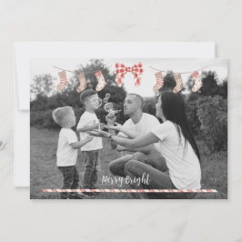 Tarjeta navideña personalizada con medias