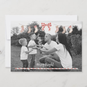 Tarjeta navideña personalizada con medias