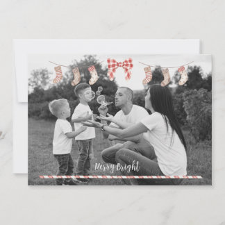 Tarjeta navideña personalizada con medias