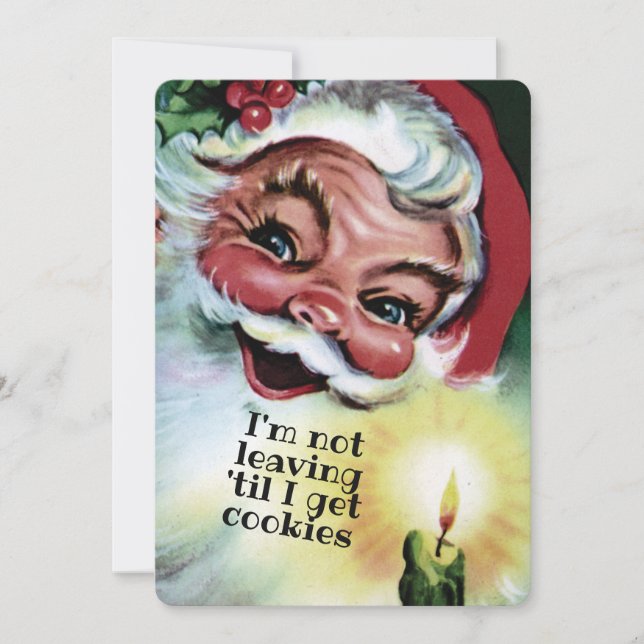 Tarjeta navideña personalizada de cookies de Santa (Anverso)