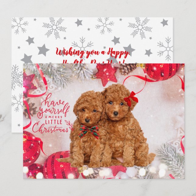 Tarjeta navideña personalizada de Festividades de  (Anverso / Reverso)