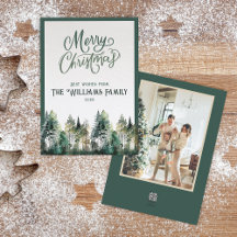 Tarjeta navideña personalizada Merry con foto