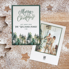 Tarjeta navideña personalizada Merry con foto