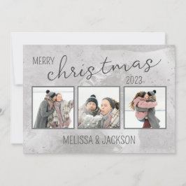 Tarjeta navideña personalizada Merry con fotos