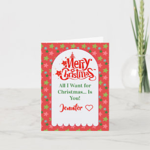 Tarjeta navideña personalizado Merry para tu novia