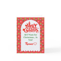 Tarjeta navideña personalizado Merry para tu novio