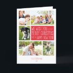 Tarjeta navideña - plantilla de collage de fotos<br><div class="desc">Crea tu propia tarjeta de Navidades personales, brillantes y festivos esta temporada de vacaciones. El diseño utiliza una plantilla de collage de fotografías para que las áreas de imagen y las áreas de texto de saludo sean totalmente personalizables. ¡Diviértase eligiendo sus fotos favoritas para compartirlas con familiares especiales, amigos y...</div>
