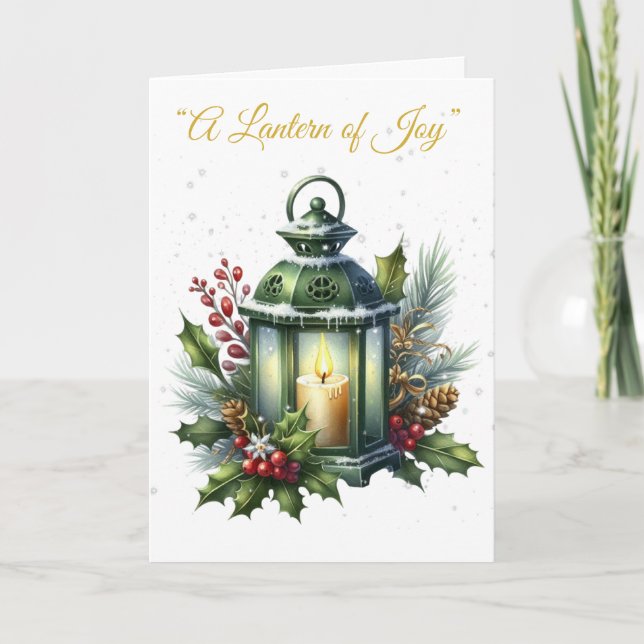 Tarjeta navideña plegada-Esplendor navideño victor (Anverso)