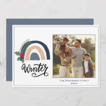 Tarjeta navideña Rainbow Photo Winter