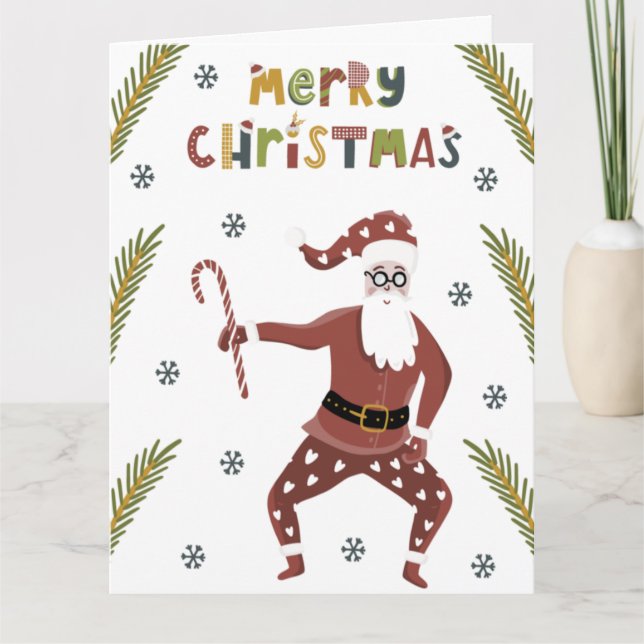 Tarjeta navideña Santa Merry (Anverso)