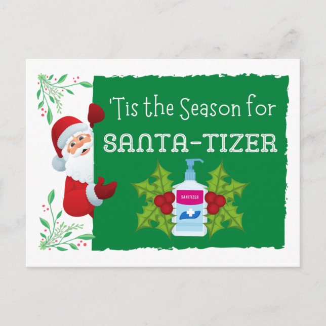 Tarjeta navideña "Santa-tizer" de Navidades (Anverso)