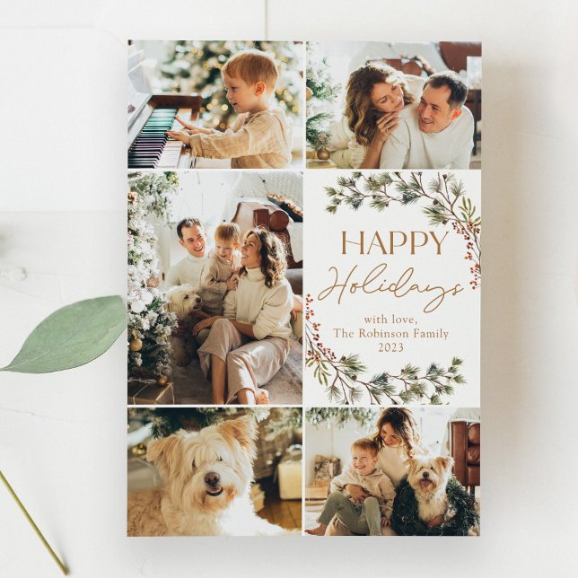 Tarjeta navideña simple de fotos minimalistas (Subido por el creador)