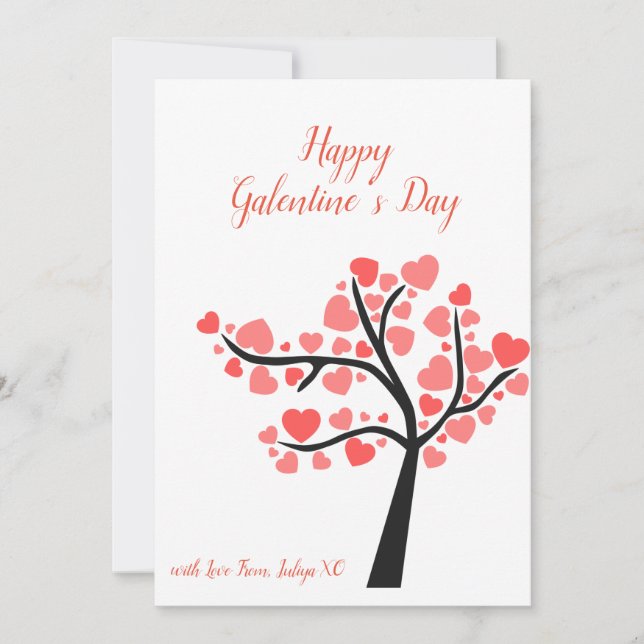 Tarjeta navideña simple feliz del día de Galentine (Anverso)