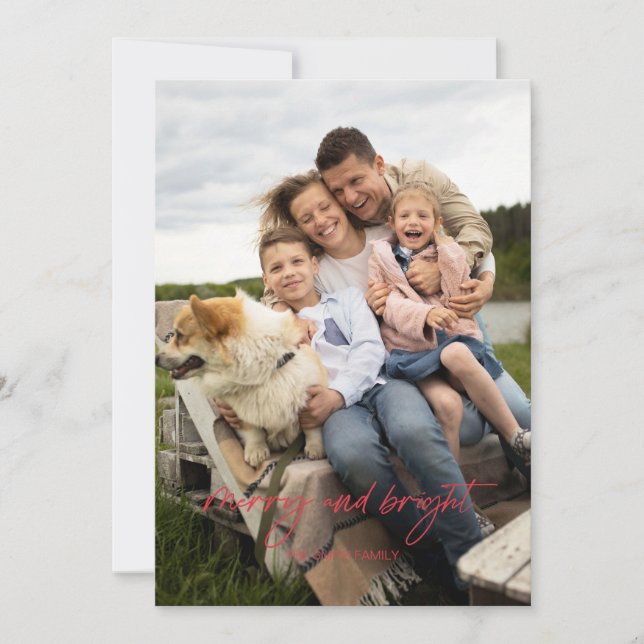 Tarjeta navideña simple y brillante (Anverso)