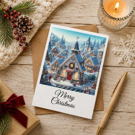 Tarjeta navideña. Tarjeta de felicitación plegada