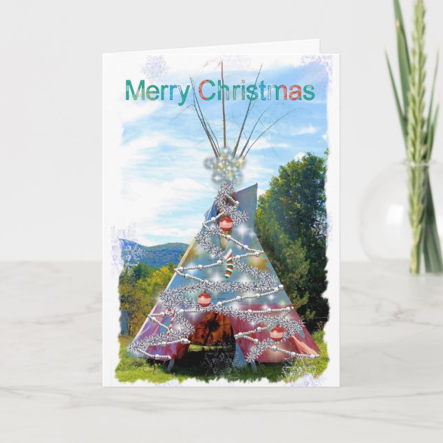 Tarjeta navideña TeePee Merry (Anverso)