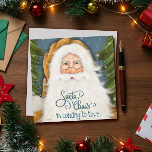 Tarjeta navideña tradicional del viejo mundo para 