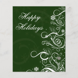 Tarjeta navideña verde de vacaciones