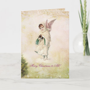 Tarjeta navideña victoriana vintage