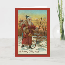 Tarjeta navideña victoriana vintage