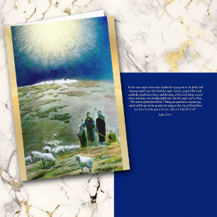 Tarjeta navideña vintage de Shepherd's Watch