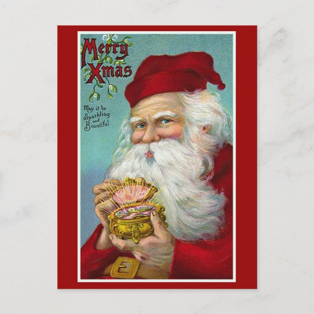 Tarjeta navideña vintage "Feliz Navidad" (Anverso)