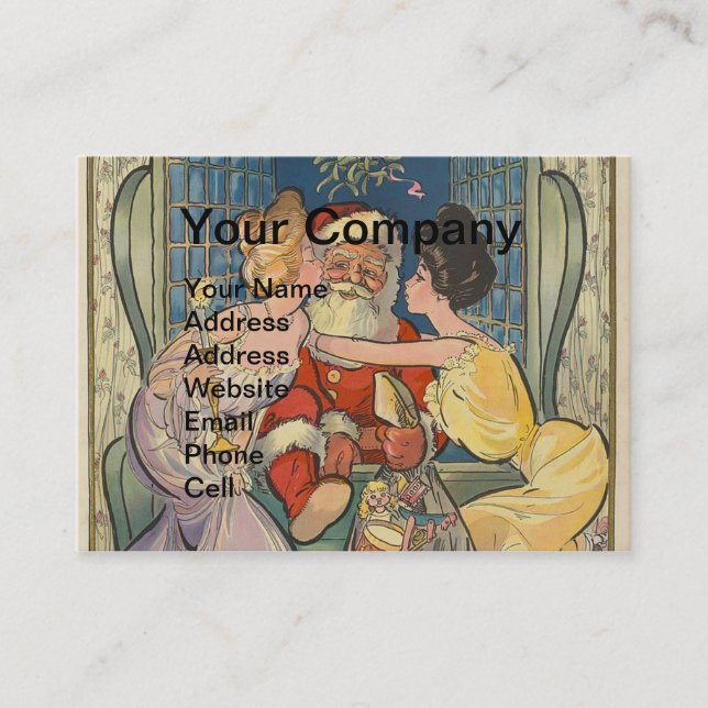 Tarjeta navideña virgen de Santa Kissing (Anverso)