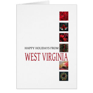 Tarjeta navideña West    Virginia, específica del 