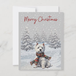 Tarjeta navideña Winter Westie Merry