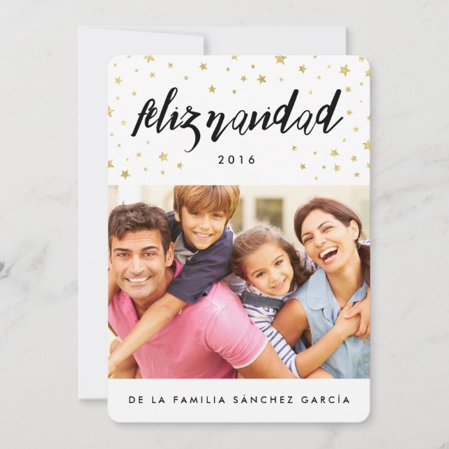 Tarjeta Navideñas de Fotos el | Feliz Navidad (Anverso)
