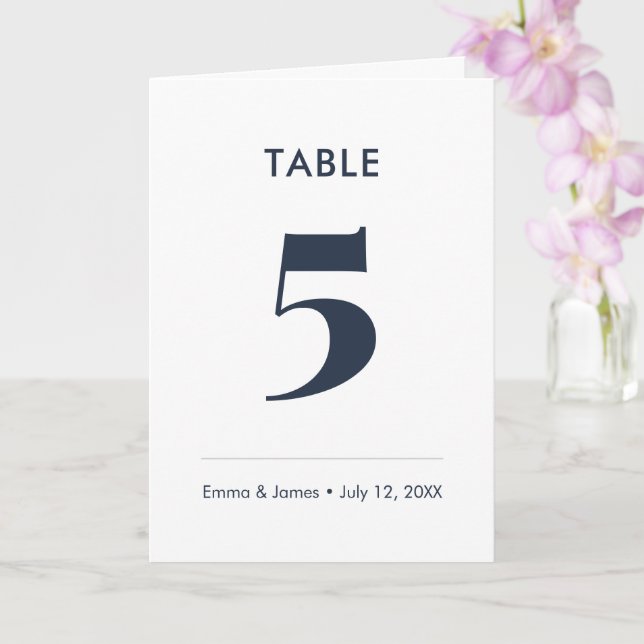 Tarjeta Navy Ampersand | Número de Mesa (Plegado) (Orquídea)