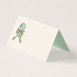 Tarjeta Navy and Mint Doodle Baby Rattle and Bow Blank